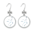 thumbnail image 1 of Virgo Constellation Sign Zodiac Bow Earrings Drop Stud Pierced Hook, 1 of 3