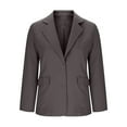 thumbnail image 6 of Ltctricy Women's Oversized Blazers Business Casual Lapel Long Sleeve Button Solid Color Suit Jackets Work Office Outwear Coats(Gray,Medium), 6 of 7