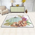 thumbnail image 2 of SKYSONIC 36x24in Green Pumpkins Flowers Area Rug, Fall Thanksgiving Non-Slip Floor Carpet for Indoor Living Dining Room Bedroom, 2 of 7