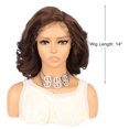 thumbnail image 2 of Unique Bargains Lace Front Wigs for Women 14" Dark Brown Medium Long Natural Curly with Wig Cap, 2 of 6