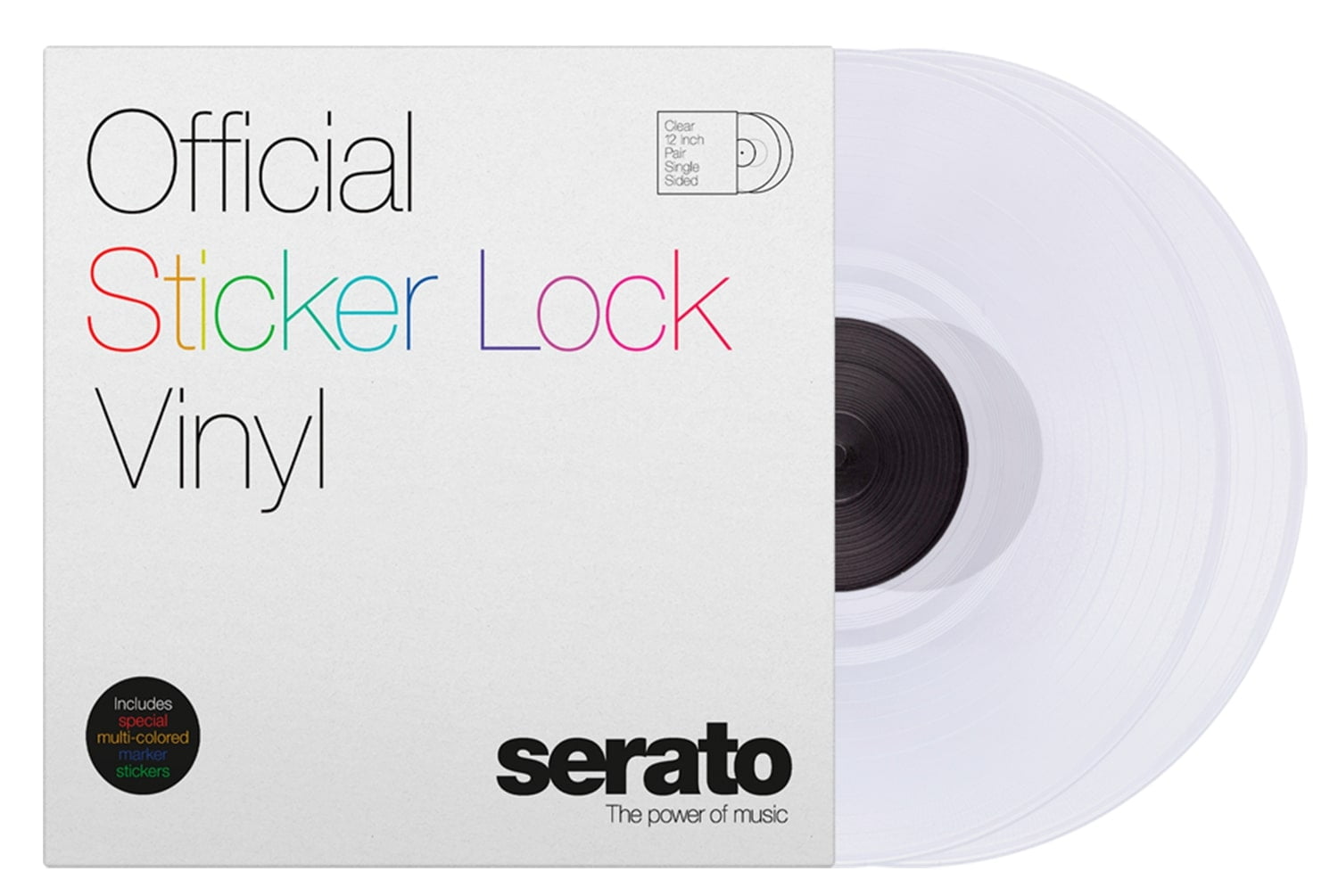 Serato SCV-PS-SL-BM Sticker Lock 12" Control Vinyl pressing for Serato DJ - (Pair)