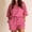 Red, variant on Women 2 Piece Summer Checkered Outfits Casual Plaid Print Short Sleeve Pullover Top and Shorts Matching Lounge Set