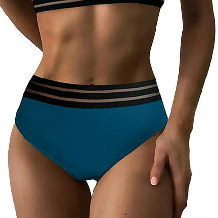 NECHOLOGY Men Swim Shorts Bikini Bottom For Women Swimsuits High Waisted Bathing Suits High Cut Juniors Beach Cover Ups Navy Medium
