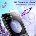 thumbnail image 4 of JETech 3 in 1 Case for Samsung Galaxy Z Flip 5 with 2-Pack Tempered Glass Front Screen Protector, Crystal Transparent Hard PC Shell Protective Phone Cover (Black), 4 of 6