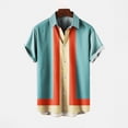 thumbnail image 2 of Camisas s Para Hombre Manga Corta Camisas florales para hombre Camisas de playa con botones para vacaciones tropicales (Light Blue, L), 2 of 3