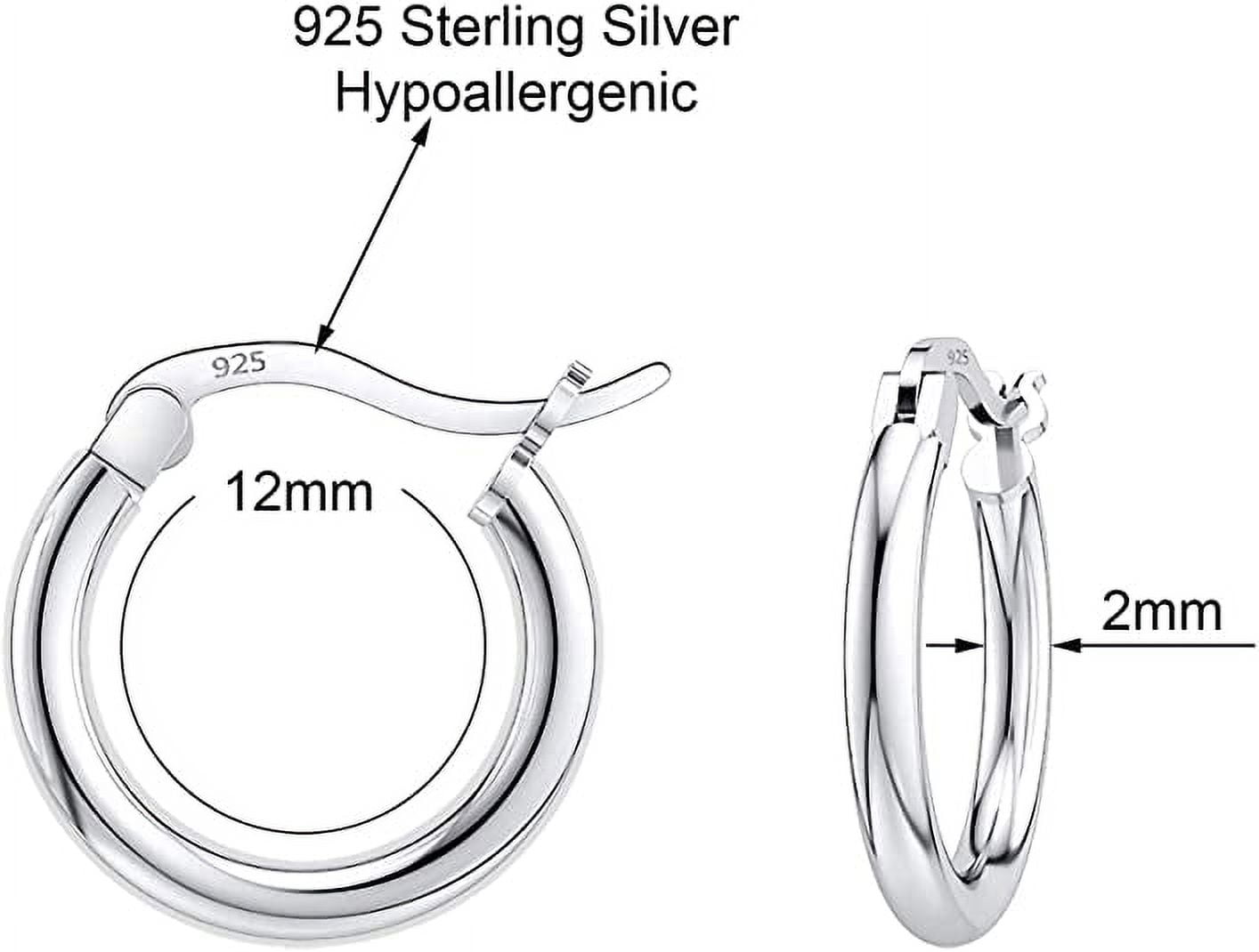 Savlano 925 Sterling silver Round Hoop Earrings for Women & Men Comes in 10MM-25MM