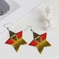 thumbnail image 5 of Leather Earrings German Eagle Flag Decorative Star Faux Leather Earring Lightweight Dangle Drop Earrings For Women, 5 of 6