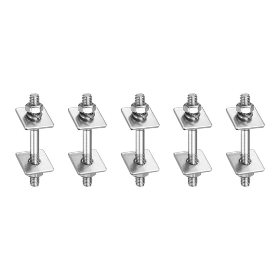 5 Pack M8x75mm 304 Stainless Steel Double End Threaded Stud Screws Set