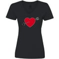 thumbnail image 3 of Inktastic Valentines Day Heart Arrow Women's V-Neck T-Shirt, 3 of 5