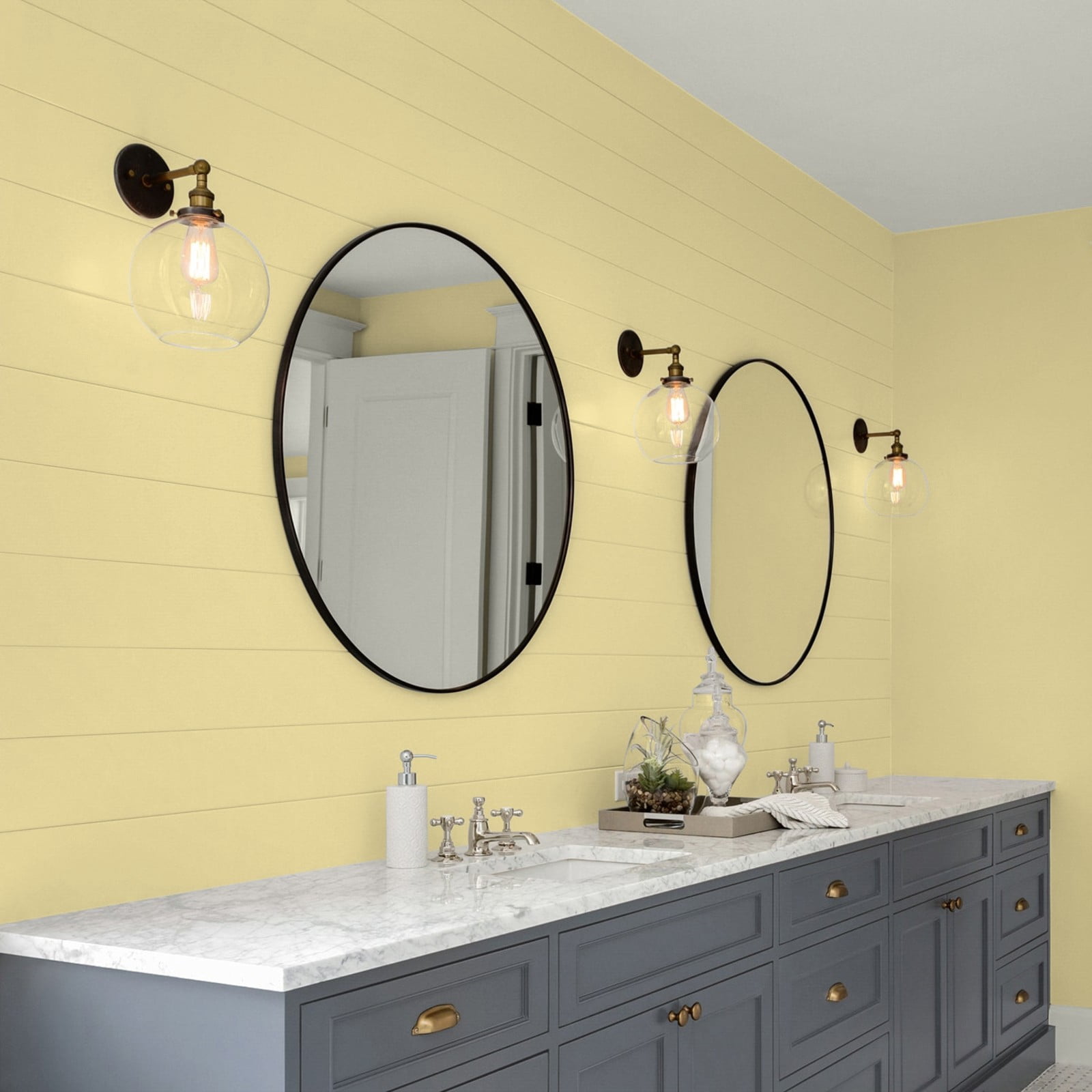 Glidden Glidden Kitchen Bath and Laundry Twinkle Toes / Yellow, Eggshell Interior Paint with Primer, 1 Gallon