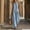 Blue, variant on Women's 2 Piece Vacation Outfit Halter V-Neck Sleeveless Top and High Waist Wide Leg Pants Casual Breathable Matching Set for Daily Wear Gray 6(M)