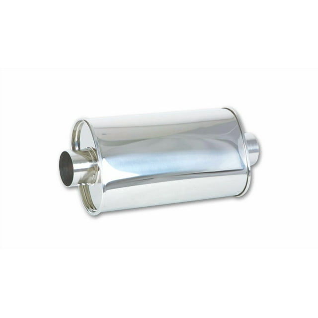 Vibrant Performance Exhaust Muffler 1103 StreetPower; 5 Inch x 9 Inch Oval Stainless Steel Case; Single 3 Inch Center Inlet; Single 3 Inch Center Outlet; 15 Inch Body/20 Inch Overall Length