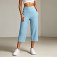 thumbnail image 2 of Aihuaihua Pedal Pushers for Women Summer High Waisted Straight Leg Petite Lightweight Stretch Cropped Trousers Work Golf Capris with Pockets, 2 of 6