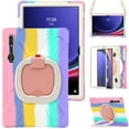thumbnail image 2 of For Samsung Galaxy Tab S10 Ultra/S9 Ultra/S8 Ultra 14.6 inch Case, 360 Rotatable Handle Stand, Shoulder Strap, Drop-Proof Design, Colourful Pink, 2 of 7