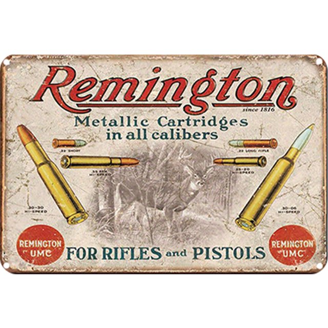 Placa Metal Vintage Instrumento Remington Pintura Hierro Rectangular 40x30cm