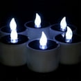 thumbnail image 6 of 6 Pcs Solar Lantern Tea Lights Candles - Rechargeable Flickering LED Lamps for Outdoor Camping and Emergency - Cool white flash style, 6 of 8