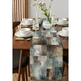 thumbnail image 4 of Table Runner Dresser Scarves 72 Inch Long, Modern Abstract Superposition Linen Dining Table Runners Cloudy Misty Splice Texture Tabletop Scarf for Wedding Holiday Party Kitchen, 4 of 7