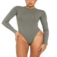 thumbnail image 1 of Body à Col pour Femmes Manches Longues Basique Ajusté Skinny Justaucorps, 1 of 4