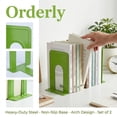 thumbnail image 2 of Unique Bargains Expandable Iron Bookends with Compartments Green 5"L x 5.9"W x 7.5"H, 2 of 5
