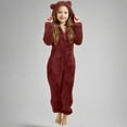 thumbnail image 2 of Mercatoo Girls Fleece Zip Up Jumpsuits Kids Hooded 𝗥ompers 𝗢nesie Sherp𝐚 Fuzzy Cute Soft Bed Jumpsuit Warm Winter Clothes, 2 of 5