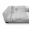 thumbnail image 3 of Beach Saying Soft Flannel Fleece Throw Blanket, Live Love Aloha Inspirational Text Words with Abstract Fruit, Cozy Plush for Indoor and Outdoor Use, 70" x 90", Vermilion Pale Blue, by Ambesonne, 3 of 6