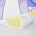 thumbnail image 5 of Manfei Cute Animal Unicorn Quilt King,Colorful Cartoon Butterfly Flowers King Coverlet Set,3pcs, 5 of 7