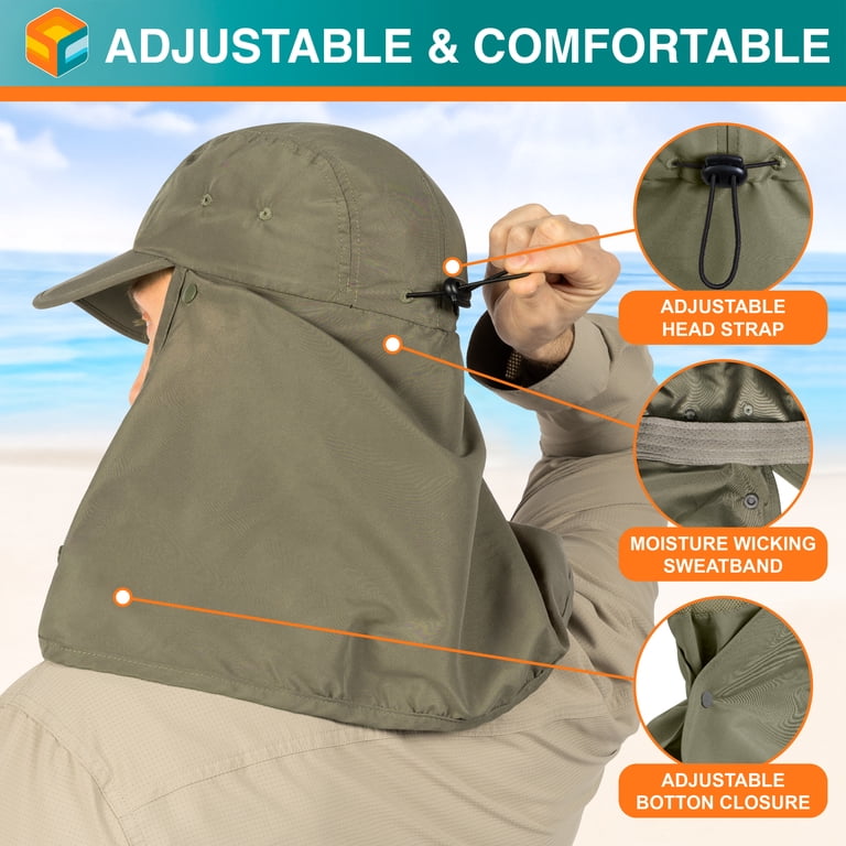 SUN CUBE Waterproof Fishing Sun Hat with Neck Flap, UPF 50+  display picture 1