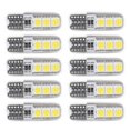 thumbnail image 3 of 10pcs 12v White Silicone Housing T10 194 W5W T10-5050-6SMD Canbus Automotive LED Signal Lights W5W T10 194 168 W5W COB 4SMD LEDs, 3 of 5