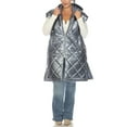 thumbnail image 2 of White Mark Women's Plus Size Metallic Long Puffer Vest, 2 of 6