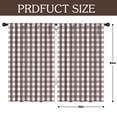 thumbnail image 4 of Buffalo Check Plaid Curtains for Living Room, Bedroom Farmhouse Gingham Style  Texture Rod Pocket Semi Curtain Drapes, Brown, 52 x 84 Inch(2 Panels), 4 of 6
