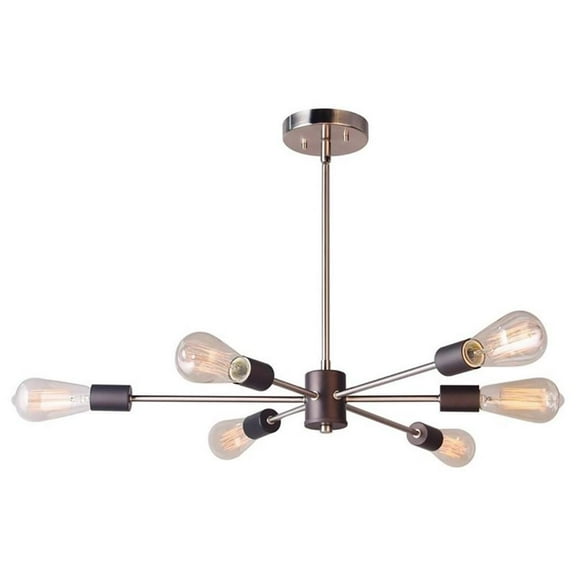 Woodbridge Lighting Ethan 6-light Metal Convertible Pendant in Brass/Bronze
