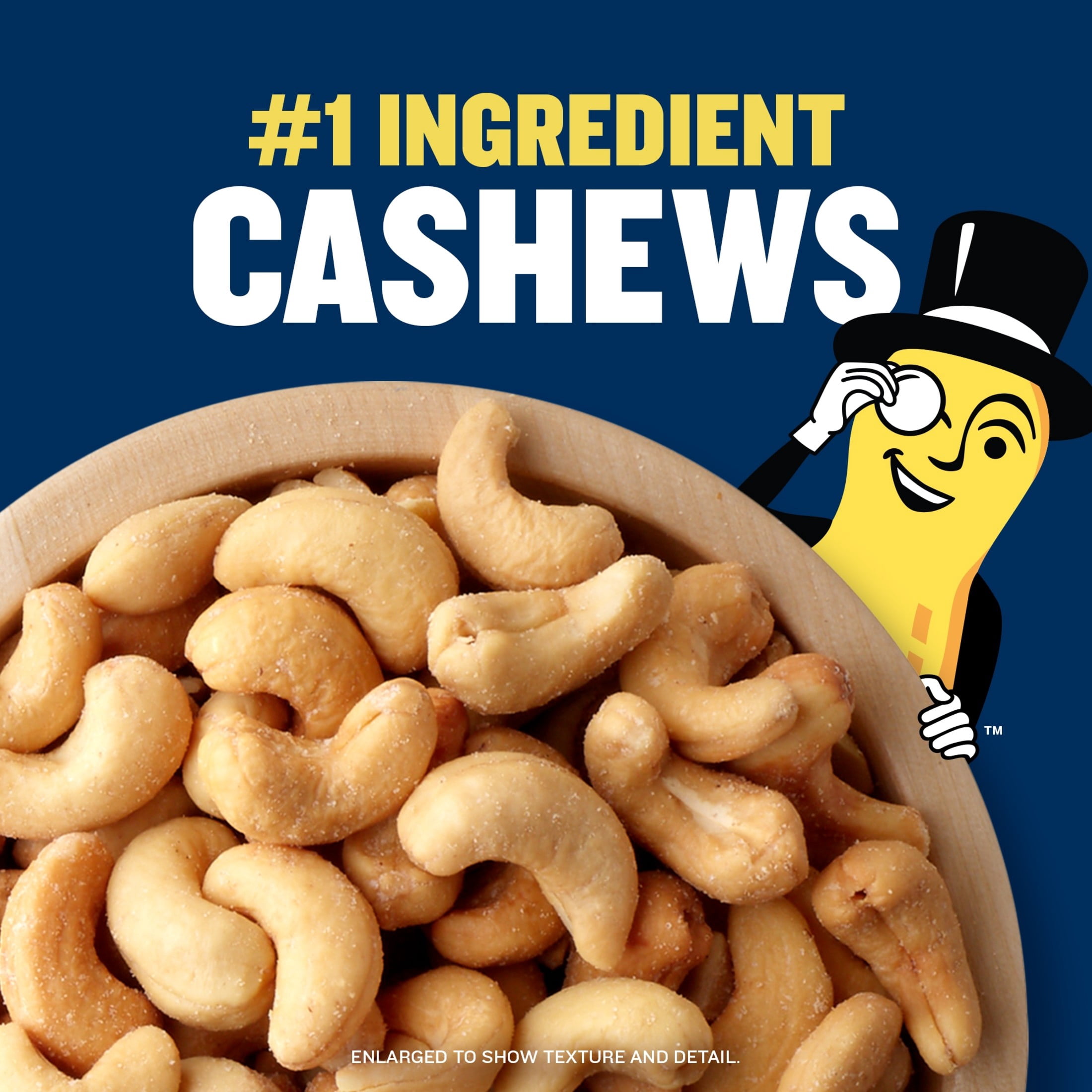 Planters Deluxe Lightly Salted Whole Cashews, 5g Protein (9% DV) per serving, Gluten Free Snacks for Adults, 18.25 oz Resealable Canister