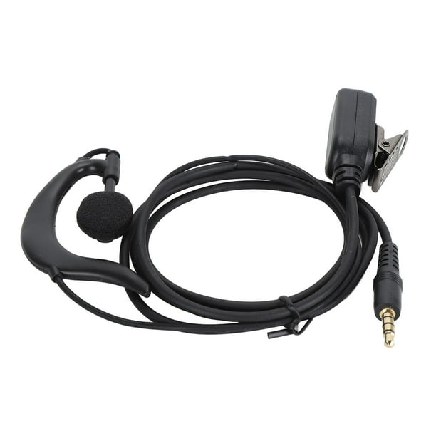 Auricular De 3,5 Mm, Ganchos Para La Oreja De 3,5 Mm En Forma De G Push To Talk Portátil Negro Para Radio De 2