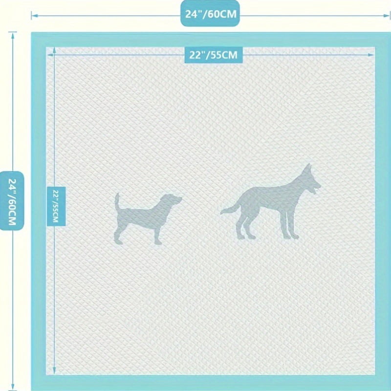 Dog and Puppy Potty Training Pee Pads, Large Disposable Absorbent Dog Pee Pads, Size 24 x 24 inch, Blue & White, 50 Count