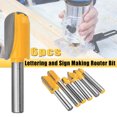 thumbnail image 2 of 6 pc 1/4'' Shank Lettering and Sign Making Router Bit Set Woodworking Tool Kit, 2 of 10