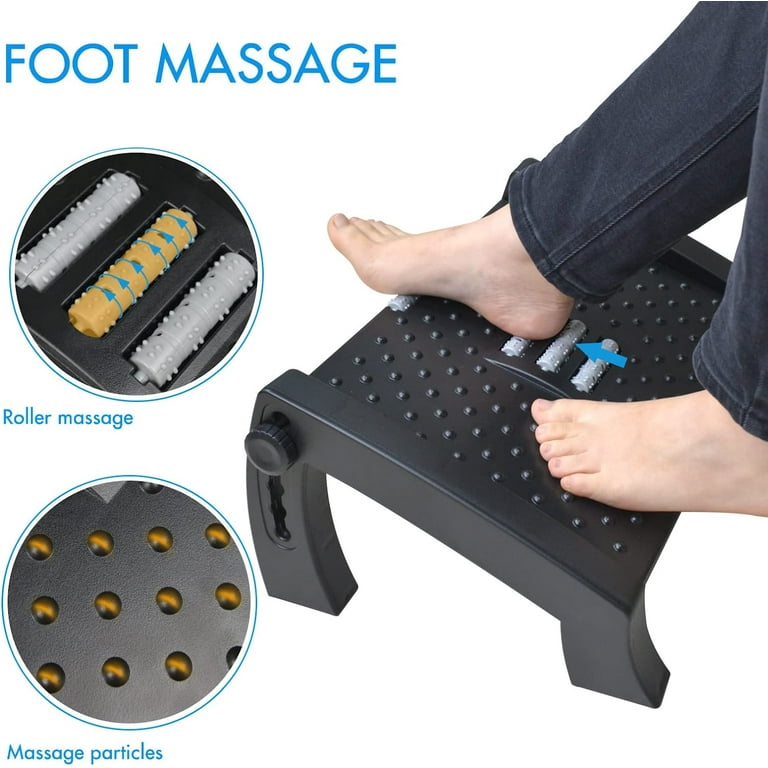 CEECOLES Ergonomic Foot Rest Under Desk, Adjustable Height Office Foot Rest  for Under Desk at Work, Foot Rest Under Desk with Massage Surface at Work