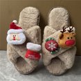 thumbnail image 2 of Yindaity Plush Slippers for Women Fuzzy House Slippers for Women Fluffy Memory Foam Suede Slippers with Collar Indoor Outdoor(Khaki,15.99), 2 of 4