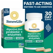 Renew Life Digestive Duo Probiotic+Enzymes Capsules, for Digestive Health, Unisex, 30 Count