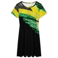 thumbnail image 3 of Jamaica Flag Women's Dress Short Sleeve Summer Sundress Summer Women Clothes, 3 of 7