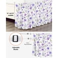 thumbnail image 3 of Purple Spring Floral Wrap Around Bed Skirts for Queen Bed 18" Drop,Bed Skirt with Adjustable Elastic Belt Dust Ruffle Bed Valance for Bedroom Hotel Pastoral Botanical Watercolor Bed Frame Cover, 3 of 7