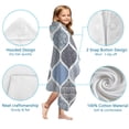 thumbnail image 7 of Blue Geometric Quatrefoil Pattern Hooded Bath Towel，60"x35" for Ages 3 To 12 Kids, Quick Dry Lightweight Soft Microfiber Hood Beach Towel Cover Up for Kids, 7 of 7