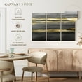 thumbnail image 5 of Elephant Stock Parallel Lines At Midnight Wall Art - Horizontal Multi Panel Canvas - Living Room Wall Decor - Abstract Multi Panel - Gray And Gold Decor By Allie Corbin - 57" x 36", 5 of 8