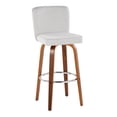 thumbnail image 4 of Henry 30" Fixed-Height Barstool Set of 2, Bar Stools Swivel, Bar Chairs, Swivel Bar Stools Set of 2 with Back, Bar Stools for Kitchen Island (White Fabric), 4 of 6