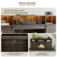 thumbnail image 5 of Furnibear LED Farmhouse TV Stand for 70/65/60 Inch TVs,Entertainment Center Storage Cabinets with Power Outlets and Sliding Barn Door,Rustic TV Stands for Living Room,Media Console Cabinet,Dark Brown, 5 of 9