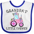 thumbnail image 3 of Inktastic Grandpa's Little Farmer- Pink Tractor and Flowers Boys or Girls Baby Bib, 3 of 4