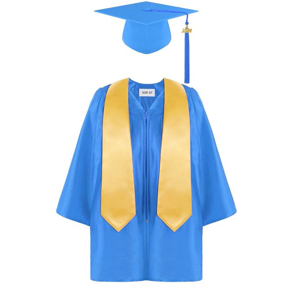 Hiijoy Kids Preschool Kindergarten Graduation Shawl Gown Tassel Cap Set, Sizes 4-6Y