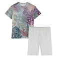 thumbnail image 6 of Sakmal Elbow-Length Womens Pajamas Sets Under $10 Shorts Pant Loose Fit Graphic Comfy Nightwear Tops for Ladies, 6 of 6