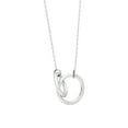 14K White Gold Double Circle Necklace