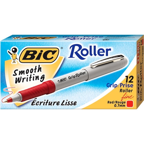 onvoorwaardelijk paraplu Omkleden BIC Grip Roller Pen, 0.7mm, Red, 1-Dozen - Walmart.com