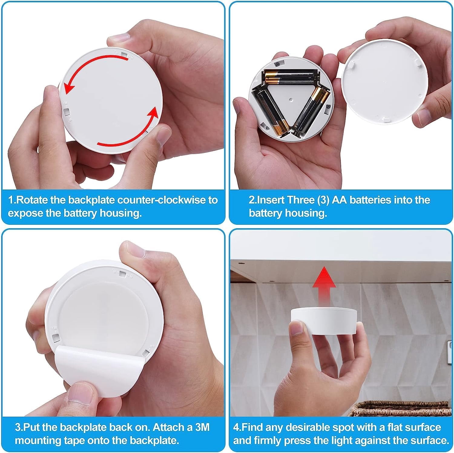 AlltroLite FA7835 Color Changing LED Puck Lights with 2 Remotes (6-Pack), Wireless LED Puck Lights Battery Operated, 13 RGB Colors Changing Under Cabinet Lights, Dimmable Closet Lights with Timer